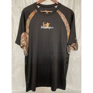 Badger Sport Men's Black String Stalker Bow Hunting Camo Short Sleeve Shirt XL
